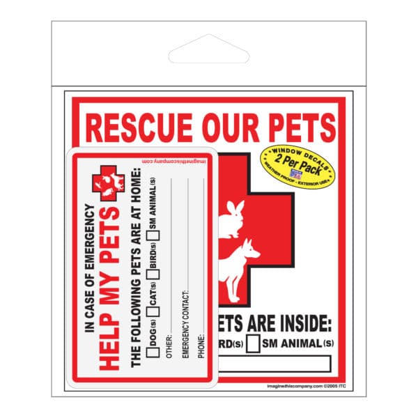 Pet Rescue Decals 2 Pack with Wallet Card