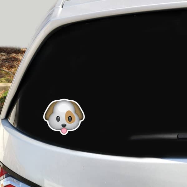 Dog Emoji 2 Pack Window Decals - Image 3