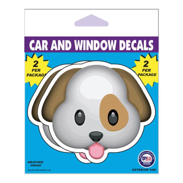 Dog Emoji 2 Pack Window Decals