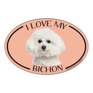 I Love my Bichon Breed Oval Magnet