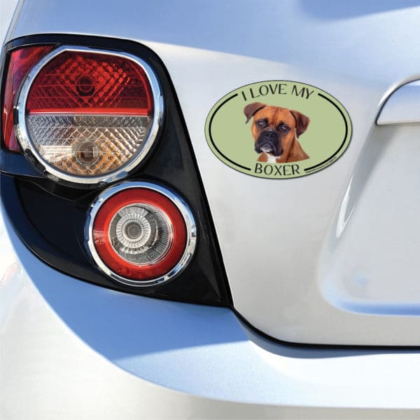 I Love my Boxer Breed Oval Magnet - Image 3