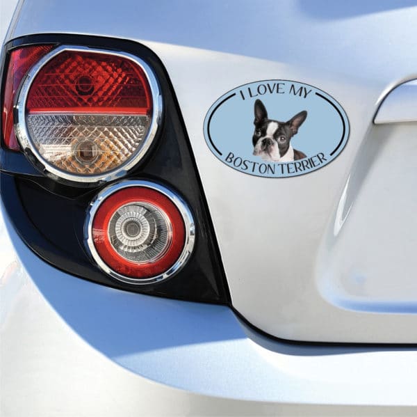I Love my Boston Terrier Breed Oval Magnet - Image 3