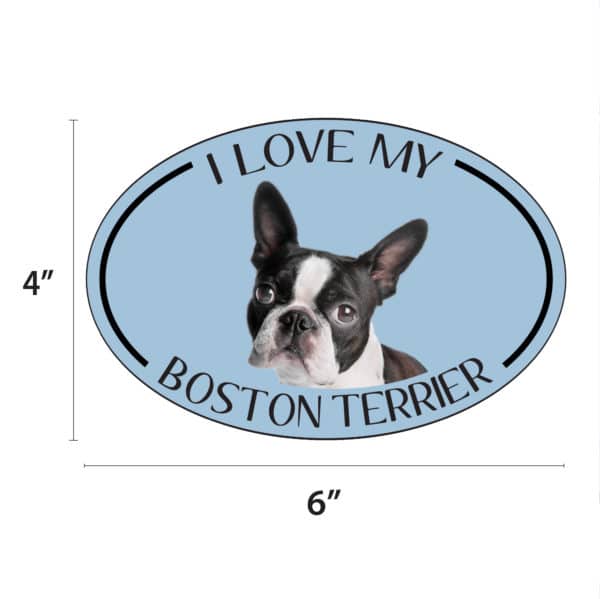I Love my Boston Terrier Breed Oval Magnet - Image 2