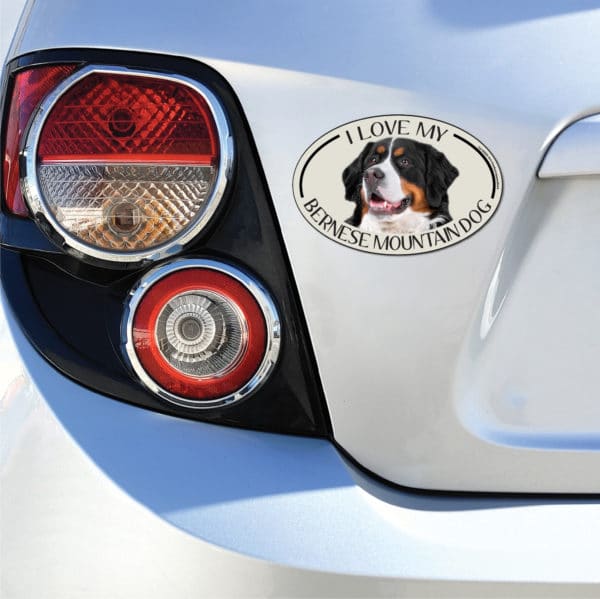 I Love my Bernese Mountain Dog Breed Oval Magnet - Image 3