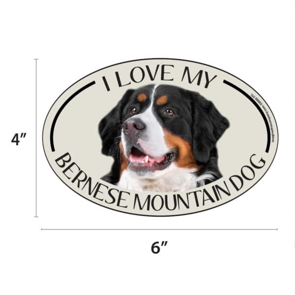 I Love my Bernese Mountain Dog Breed Oval Magnet - Image 2