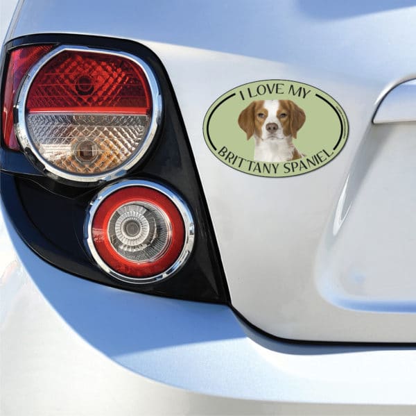 I Love my Brittany Breed Oval Magnet - Image 3