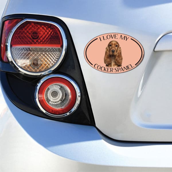 I Love my Cocker Spaniel Breed Oval Magnet - Image 3
