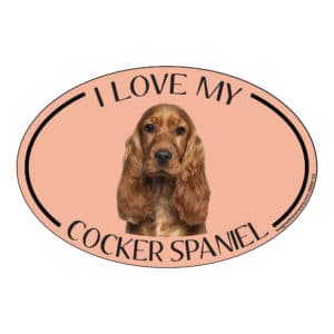 I Love my Cocker Spaniel Breed Oval Magnet