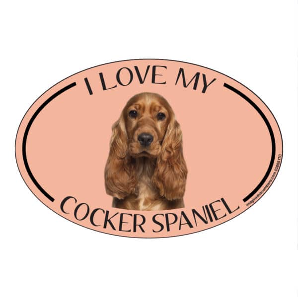 I Love my Cocker Spaniel Breed Oval Magnet