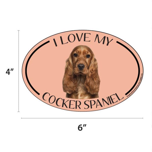 I Love my Cocker Spaniel Breed Oval Magnet - Image 2