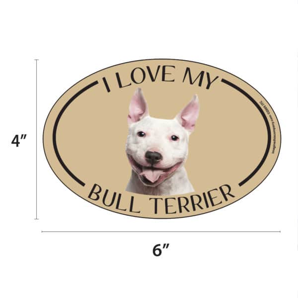 I Love my Bull Terrier Breed Oval Magnet - Image 2