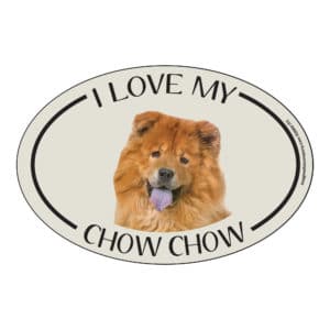 I Love my Chow Breed Oval Magnet