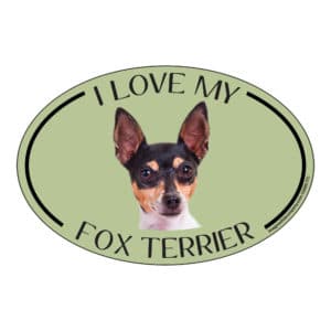I Love my Fox Terrier Breed Oval Magnet