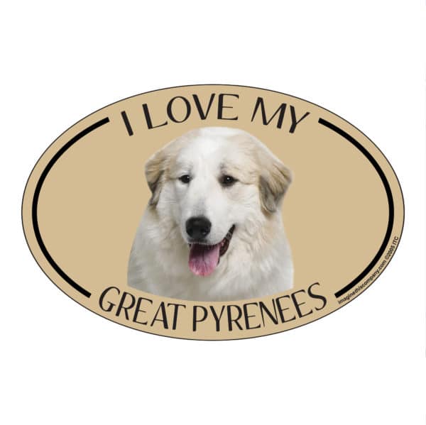 I Love my Great Pyrenees Breed Oval Magnet