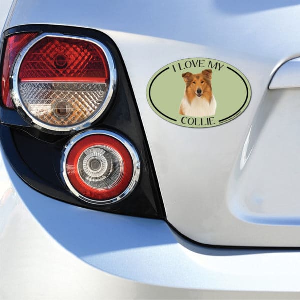 I Love my Collie Breed Oval Magnet - Image 3