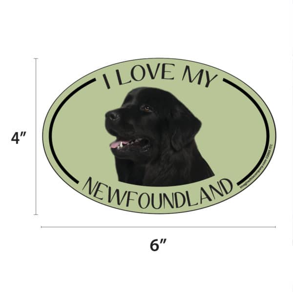 I Love my Newfoundland Breed Oval Magnet - Image 2
