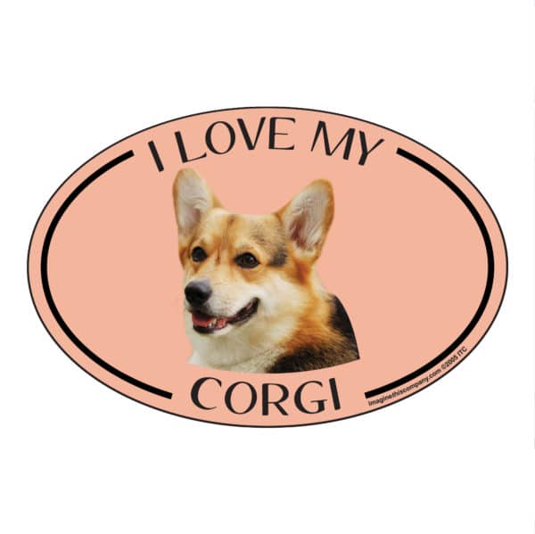 I Love my Corgi Breed Oval Magnet