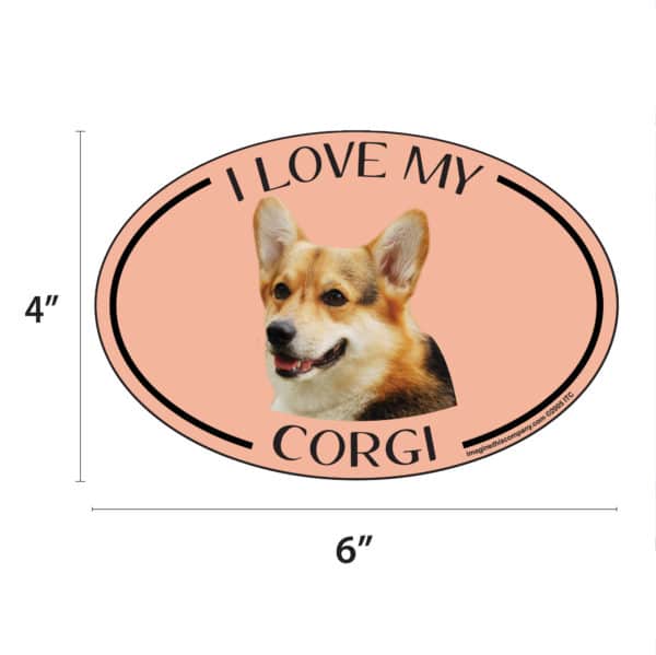 I Love my Corgi Breed Oval Magnet - Image 2