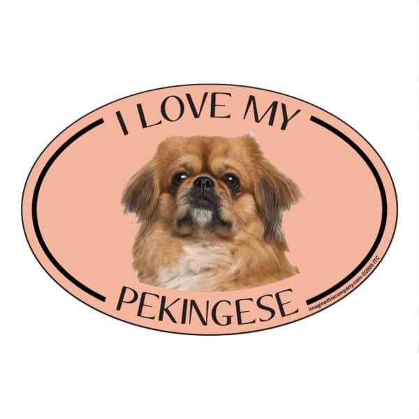 I Love my Pekingese Breed Oval Magnet