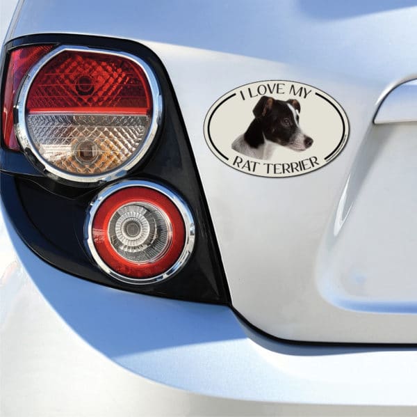 I Love my Rat Terrier Breed Oval Magnet - Image 3