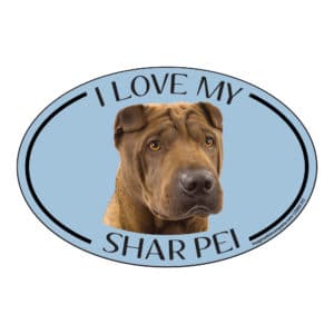 I Love my Shar Pei Breed Oval Magnet