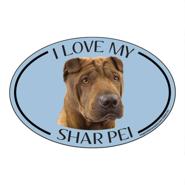 I Love my Shar Pei Breed Oval Magnet