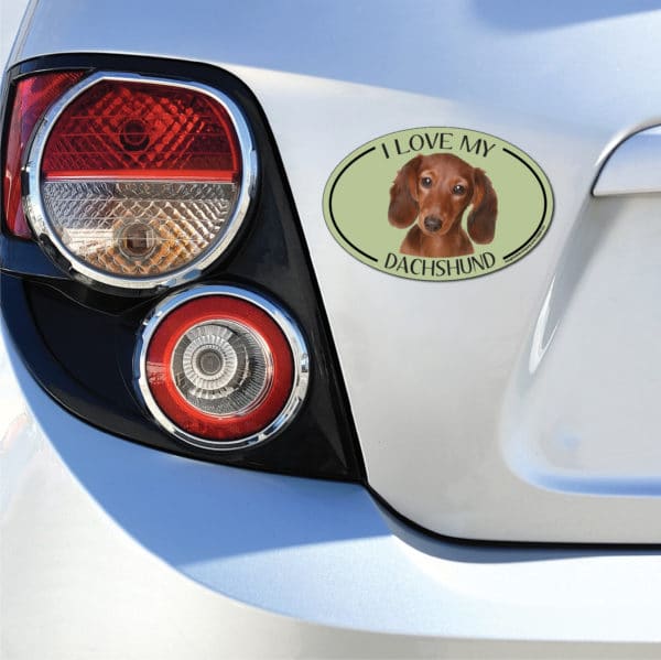 I Love my Dachshund Breed Oval Magnet - Image 3