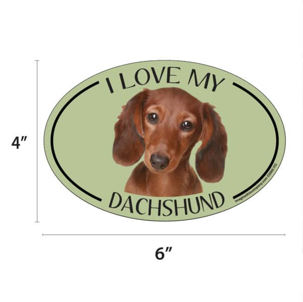 I Love my Dachshund Breed Oval Magnet - Image 2