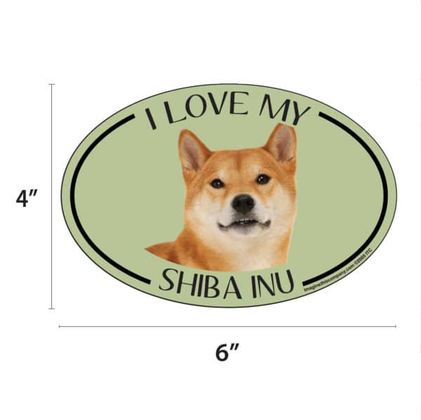 I Love my Shiba Inu Breed Oval Magnet - Image 2
