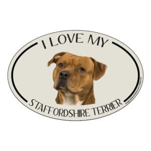 I Love my Staffordshire Terrier Breed Oval Magnet