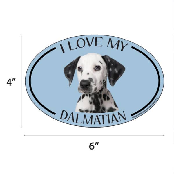 I Love my Dalmation Breed Oval Magnet - Image 2