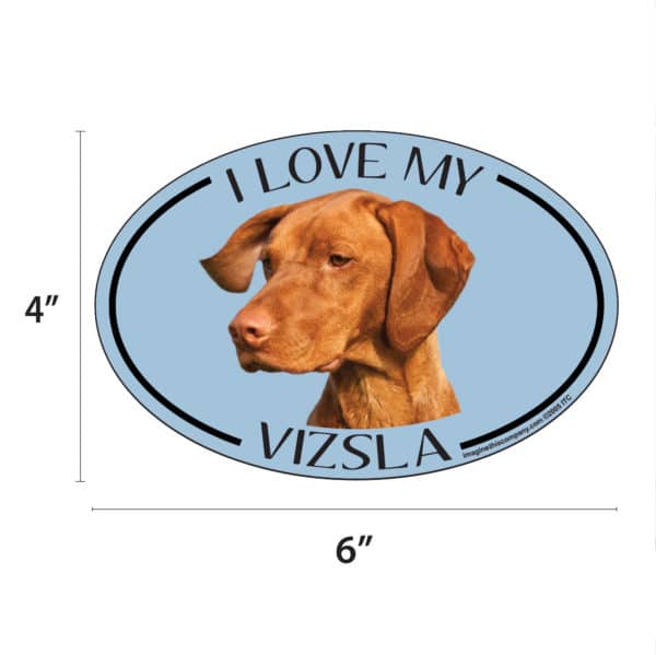I Love my Vizsla Breed Oval Magnet - Image 2