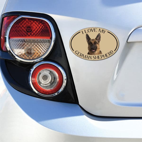 I Love my German Shepherd Breed Oval Magnet - Image 3