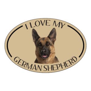I Love my German Shepherd Breed Oval Magnet