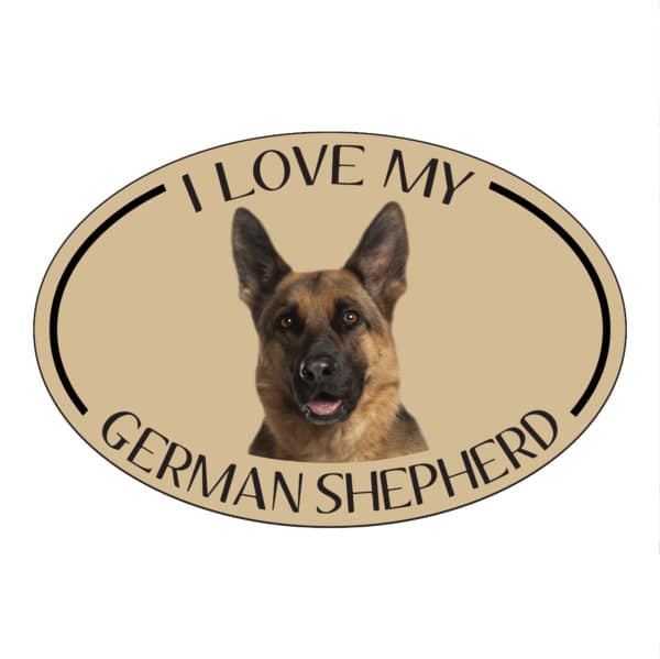I Love my German Shepherd Breed Oval Magnet