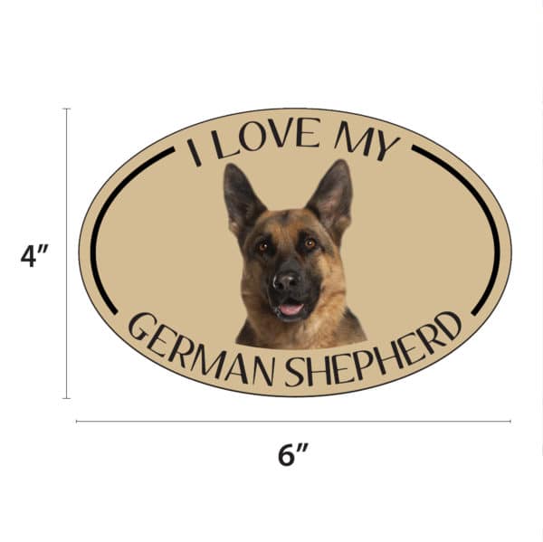 I Love my German Shepherd Breed Oval Magnet - Image 2