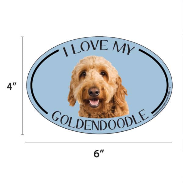 I Love my Goldendoodle Breed Oval Magnet - Image 2