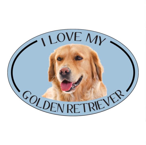 I Love my Golden Retriever Breed Oval Magnet