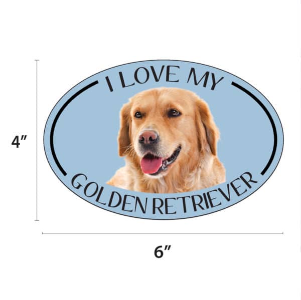 I Love my Golden Retriever Breed Oval Magnet - Image 2