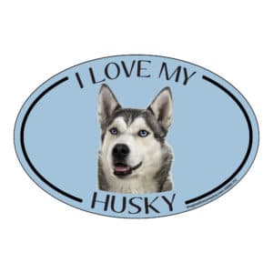 I Love my Husky Breed Oval Magnet