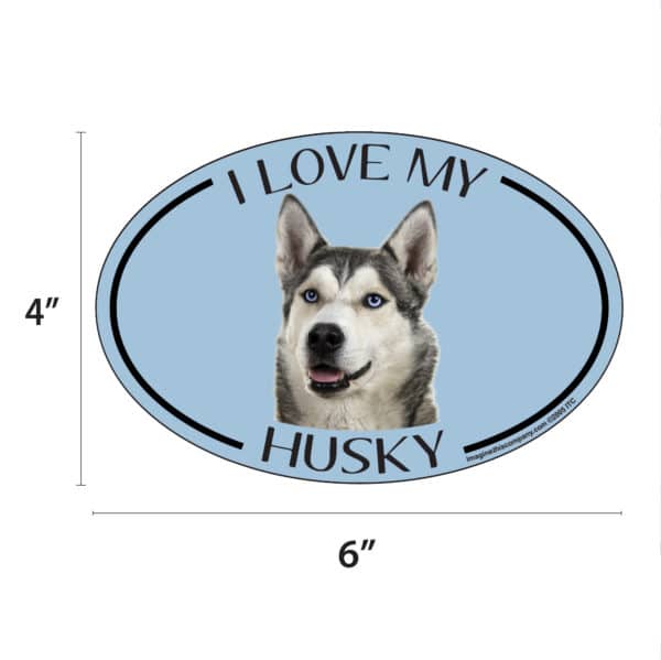 I Love my Husky Breed Oval Magnet - Image 2
