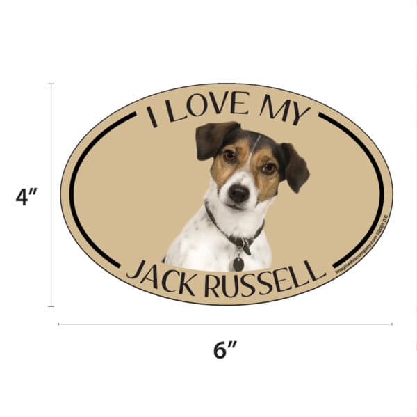 I Love my Jack Russell Breed Oval Magnet - Image 2