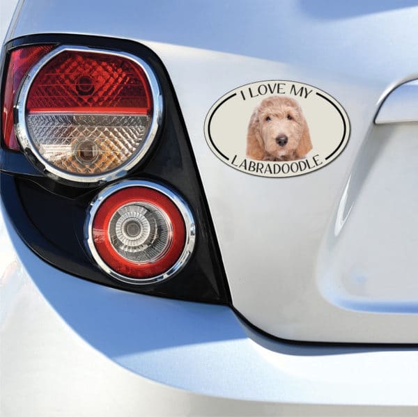 I Love my Labradoodle Breed Oval Magnet - Image 3