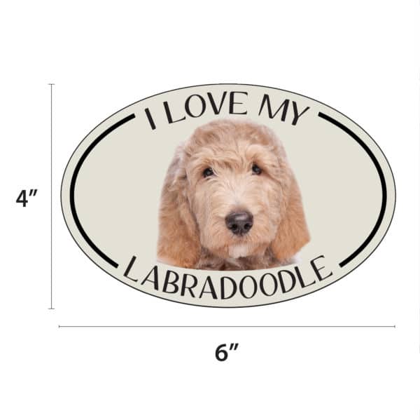 I Love my Labradoodle Breed Oval Magnet - Image 2