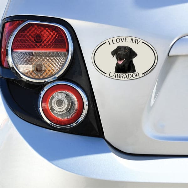 I Love my Black Labrador Breed Oval Magnet - Image 3