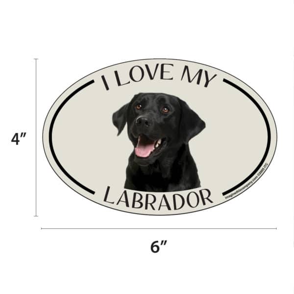 I Love my Black Labrador Breed Oval Magnet - Image 2