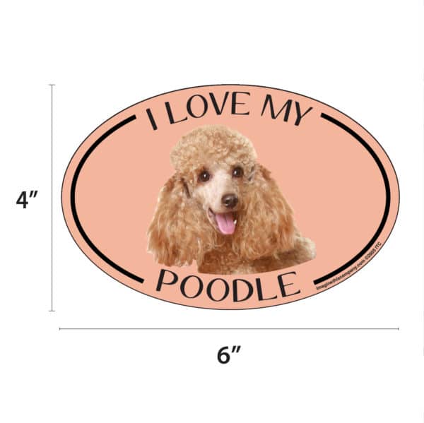 I Love my Poodle Breed Oval Magnet - Image 2