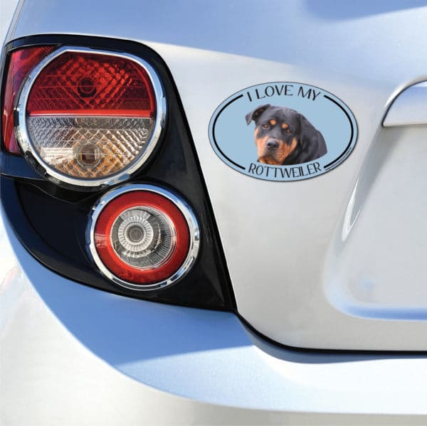 I Love my Rottweiler Breed Oval Magnet - Image 3