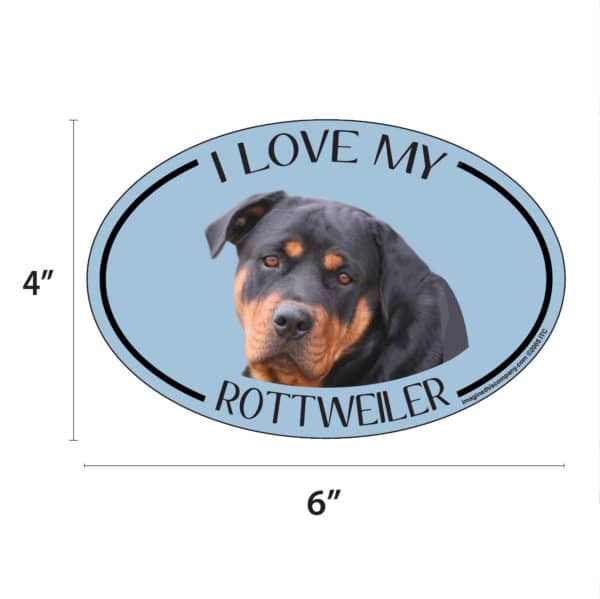 I Love my Rottweiler Breed Oval Magnet - Image 2