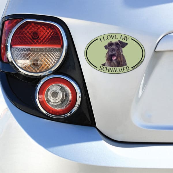 I Love my Schnauzer Breed Oval Magnet - Image 3